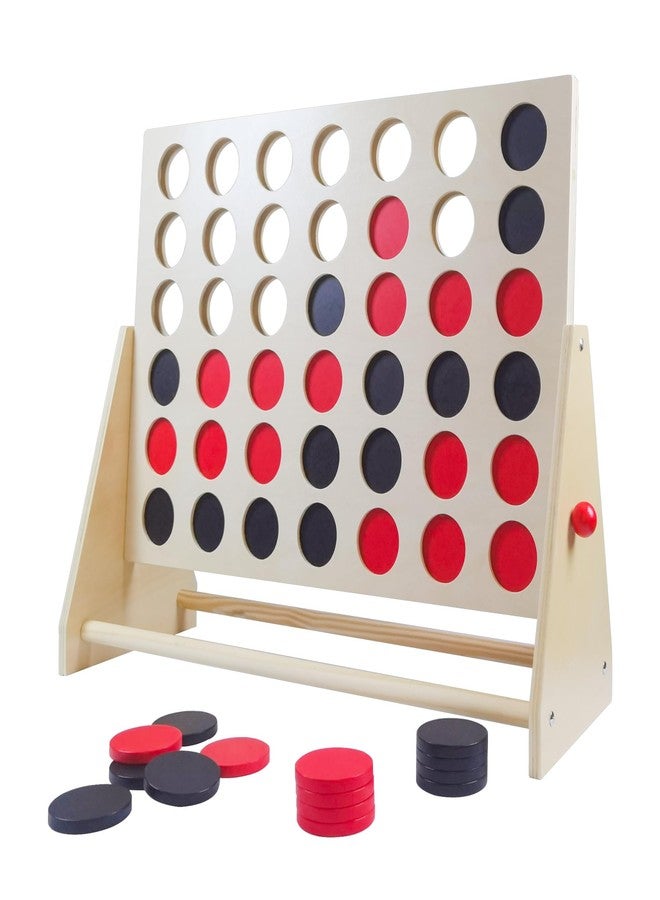 GOTHINK Giant Wooden 4 in A Row Game Includes 42 Pcs Dics, Large Size Four in a Row Game 2Ft 4-in-a-Row Connect Games - Fun Indoor and Outdoor Board Games for Teens and Adults - Image 1